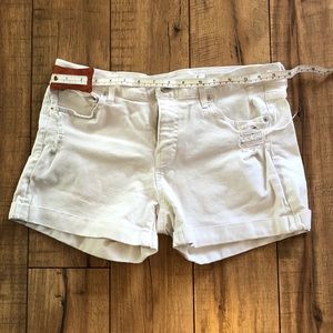 White GAP distressed denim shorts